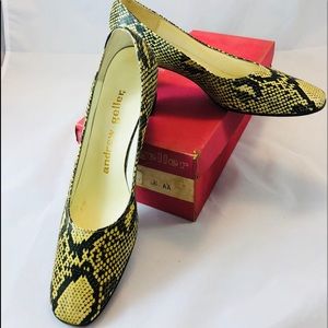 Vintage Andrew Geller heels faux snakeskin